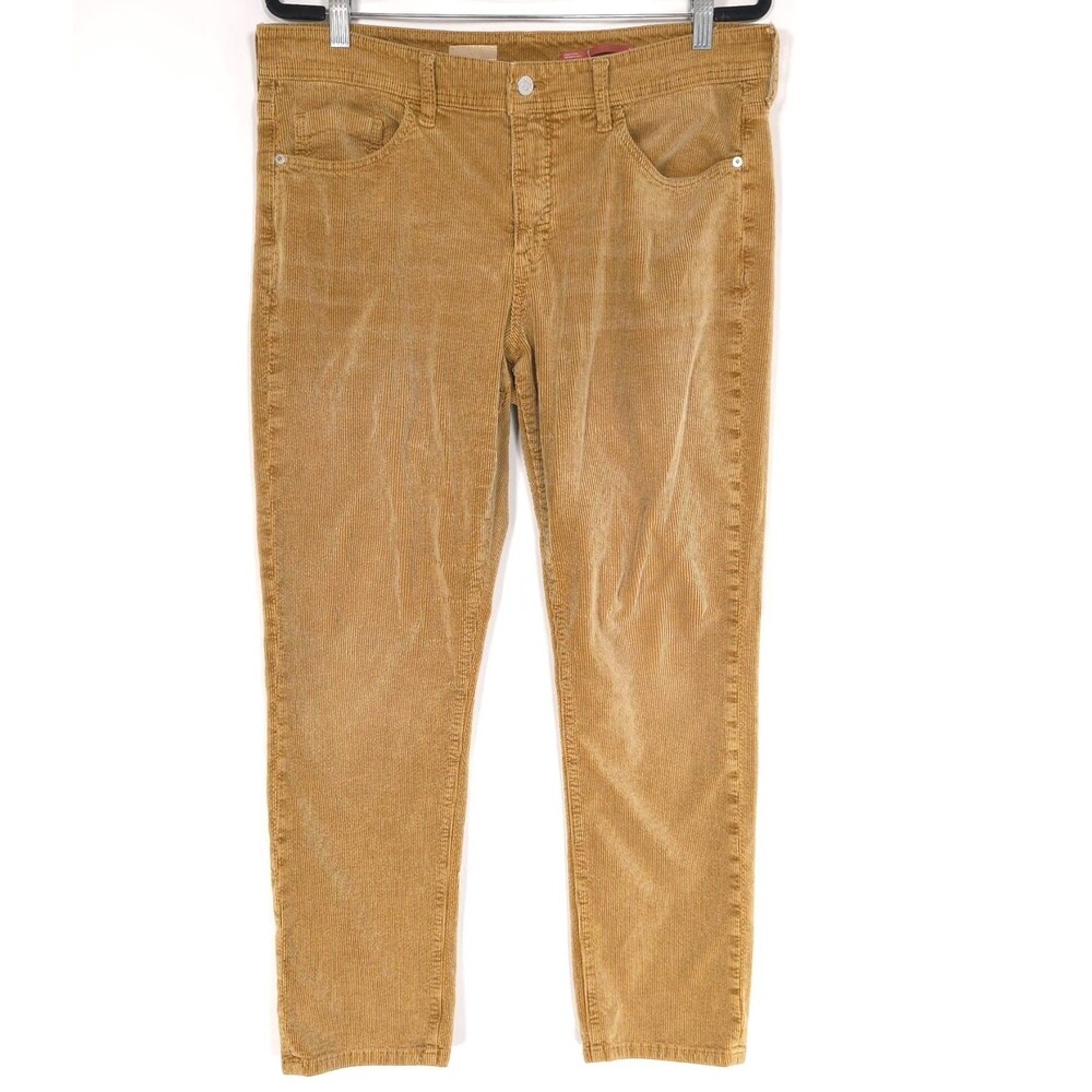 ANTHROPOLOGIE PILCRO Slim Boyfriend Crop 31 Corduroy Pants Jeans Women’s Mustard